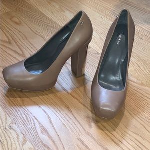 Calvin Klein taupe/brown heels